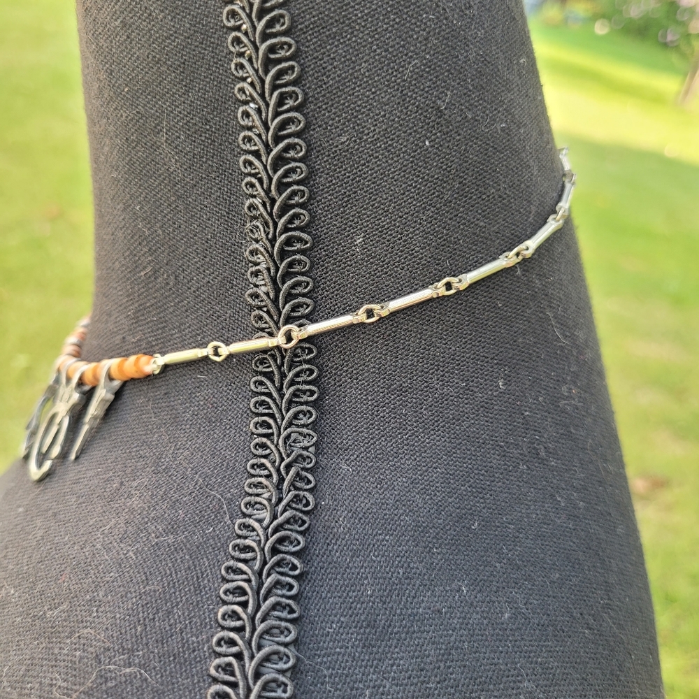 Vintage Western Coastal Cowgirl Horseshoe Charm Choker Necklace - Picture 4 of 5